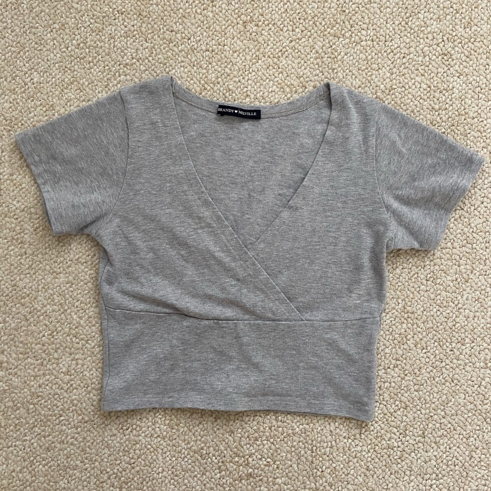 Brandy Melville Wrap-Front Crop Top